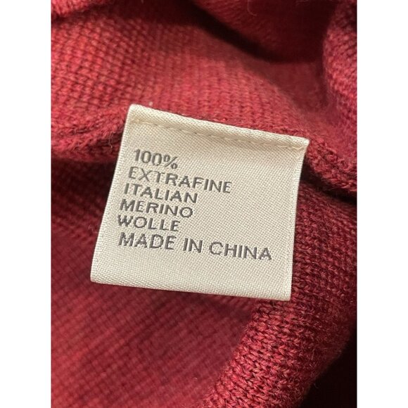 Peter Millar Red 100% Merino Wool Sweater Vest Size Mens Large Golf Fall Preppy - Picture 2 of 6
